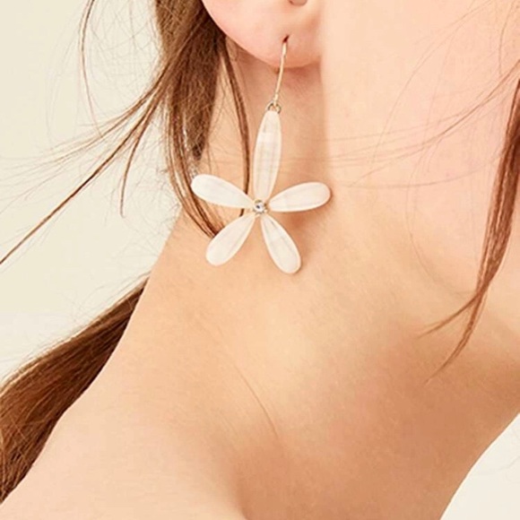 Flower Rhinestone Drop Earrings - Picture 4 of 6